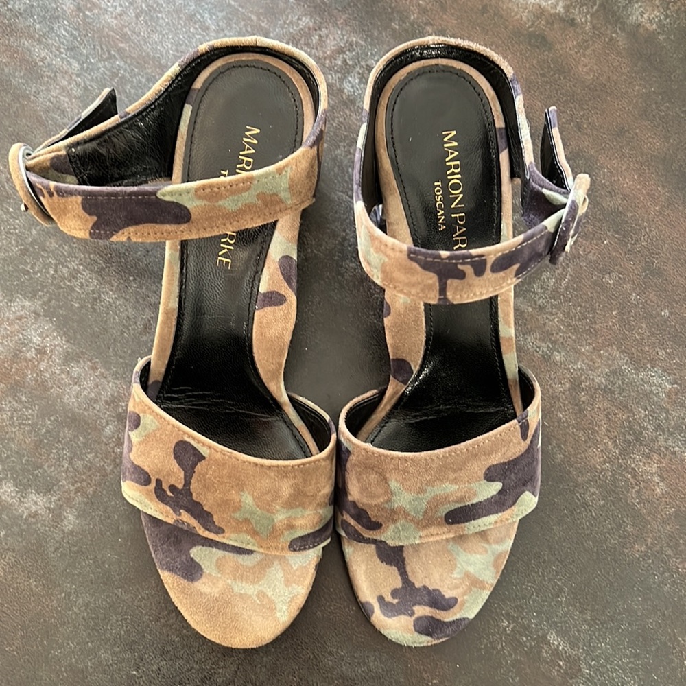 Marion Parke Lora Womens Suede Mule Heel Sandals 37